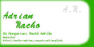 adrian macho business card
