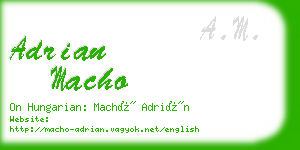 adrian macho business card